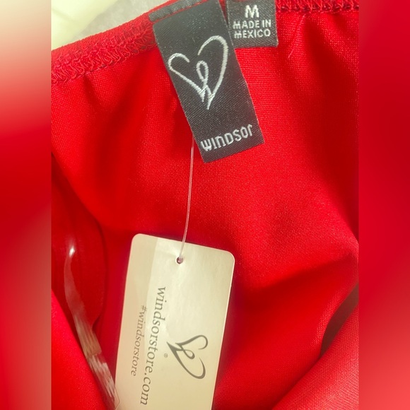 NWT Windsor Red Ruched Mini Dress - Picture 7 of 7